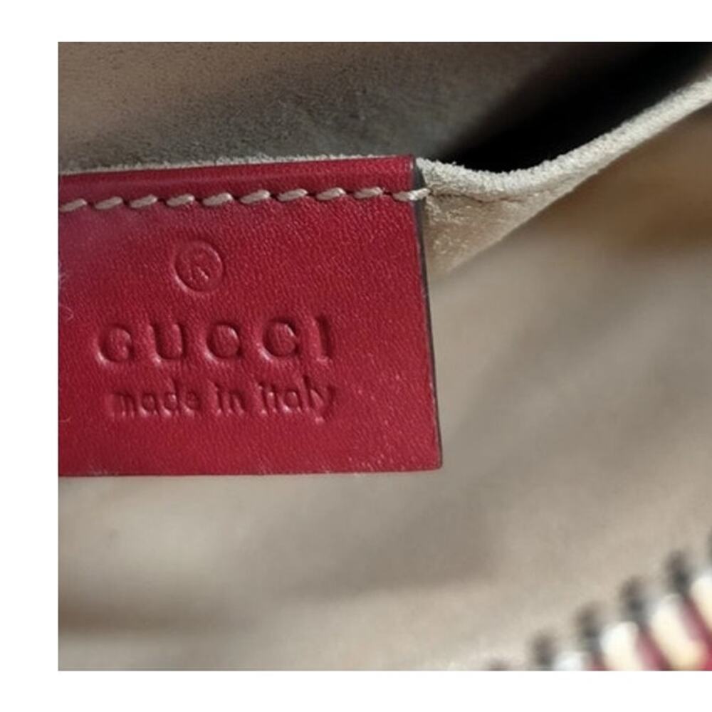 Gucci Marmont Red Gold Logo Quilted Bumbag Fannybag Waistbag Quiet Luxury Glam - Picture 4 of 10